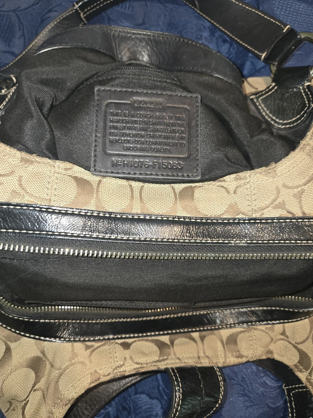 Coach Signature Canvas Shoulder Bag in Khaki/Brown